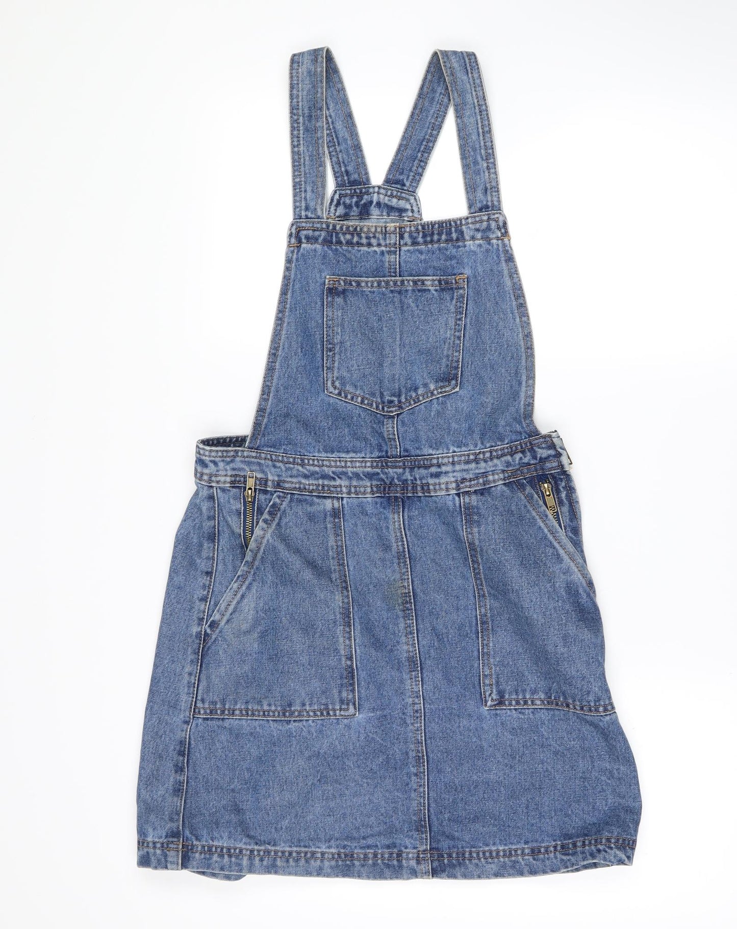 denim co Womens Blue  Denim Pinafore/Dungaree Dress  Size 10