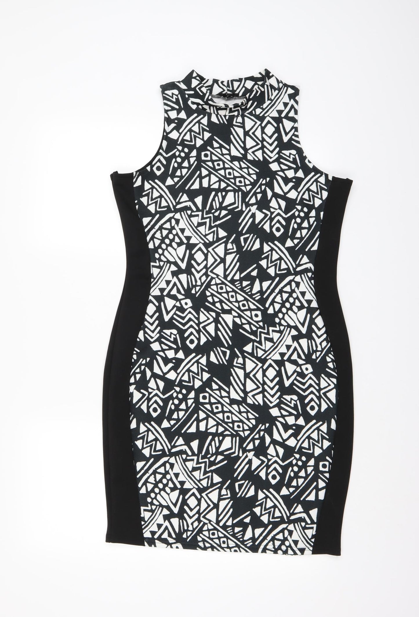 River Island Womens Black Geometric  Bodycon  Size 16