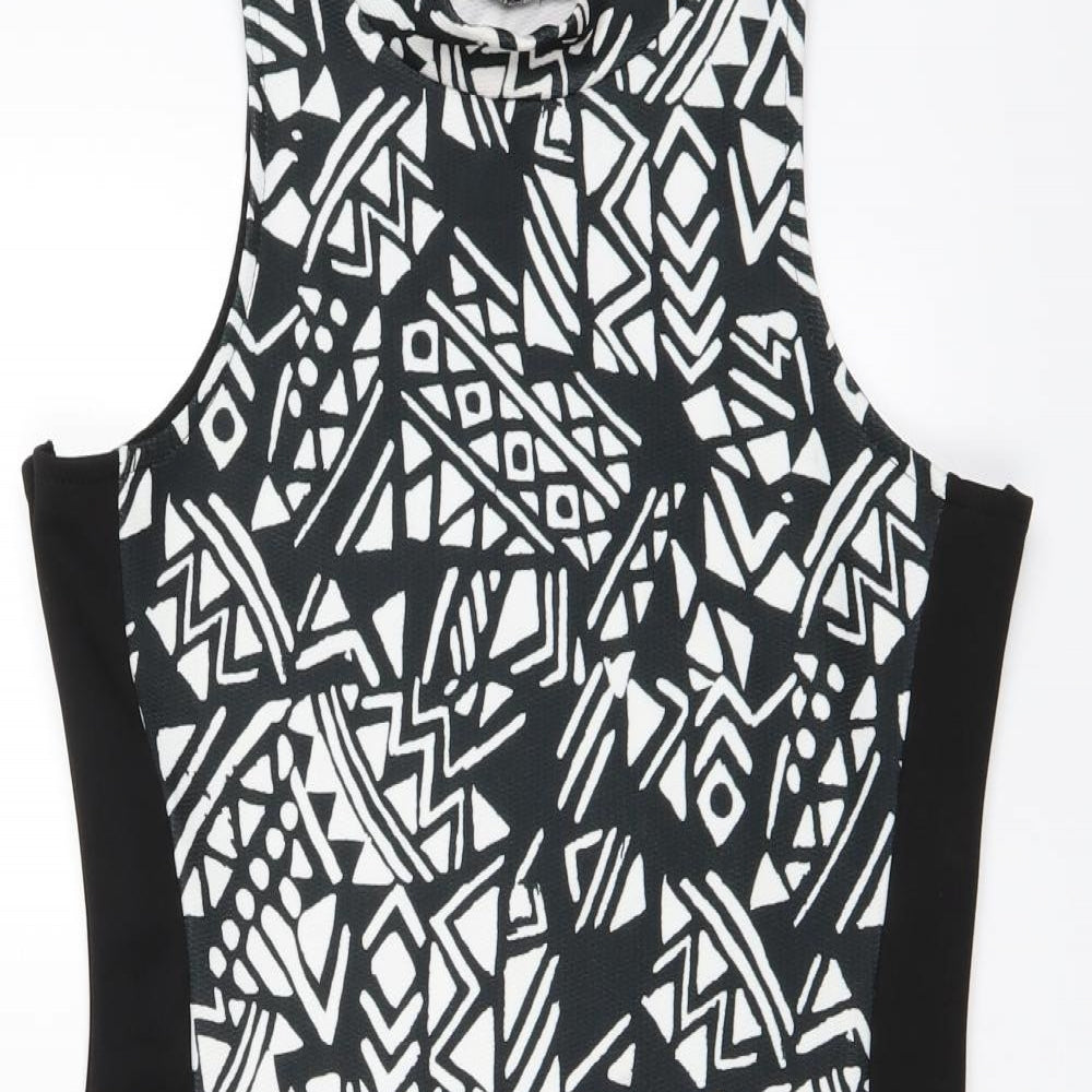 River Island Womens Black Geometric  Bodycon  Size 16