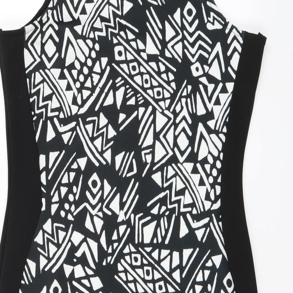 River Island Womens Black Geometric  Bodycon  Size 16