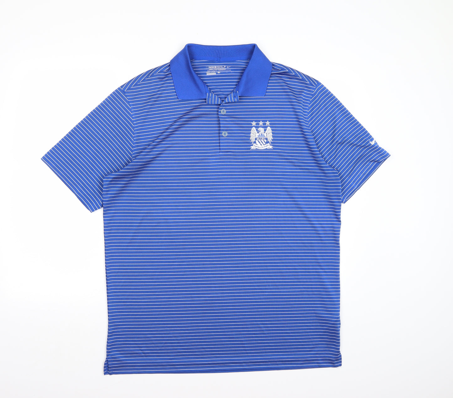 Nike Mens Blue Striped  Basic Polo Size L