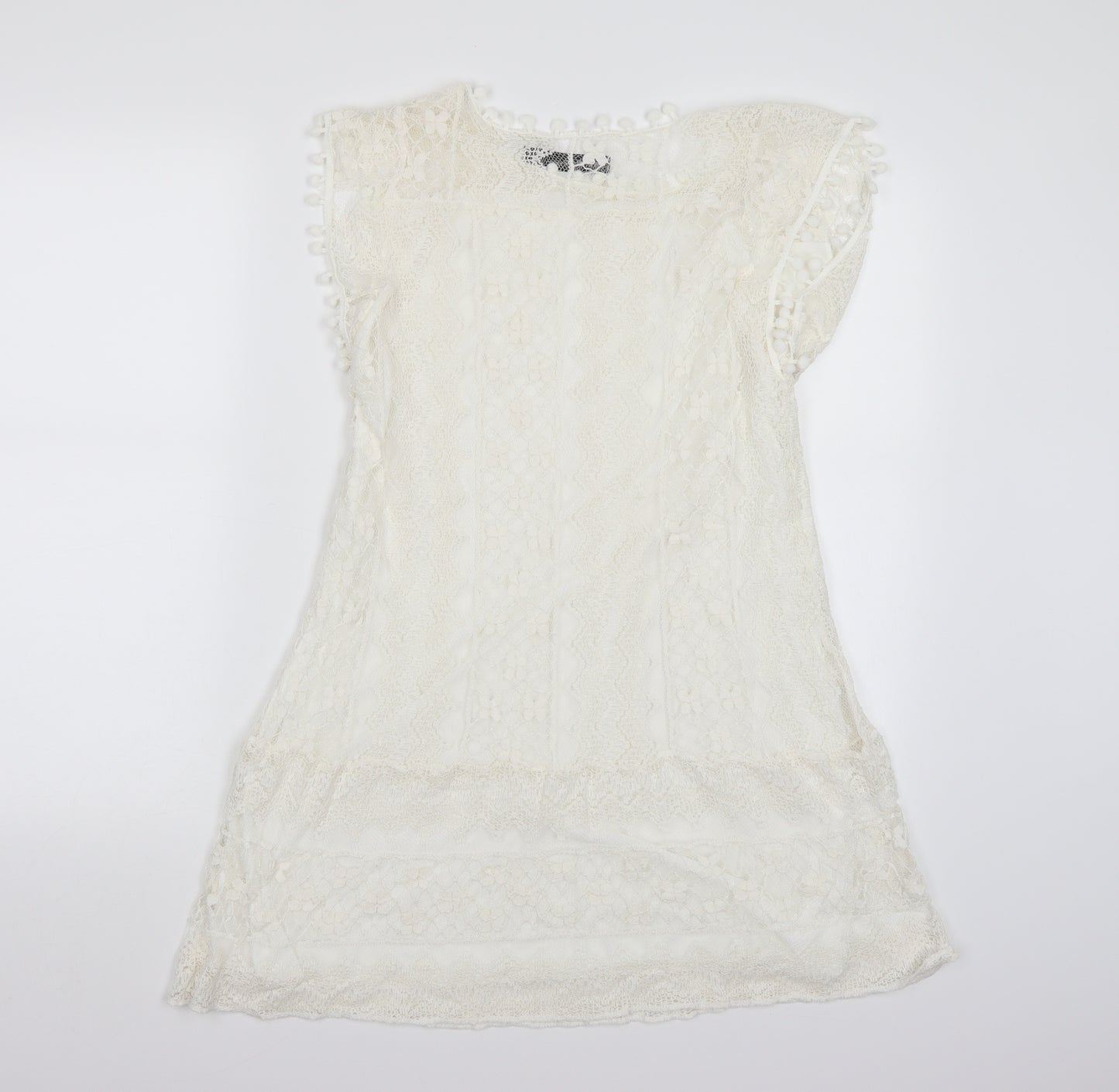 Zanzea Womens White  Lace Basic Blouse Size 12