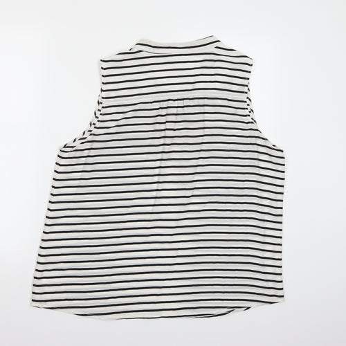 Rockmans Womens White Striped  Basic Blouse Size 16