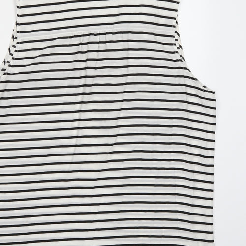 Rockmans Womens White Striped  Basic Blouse Size 16