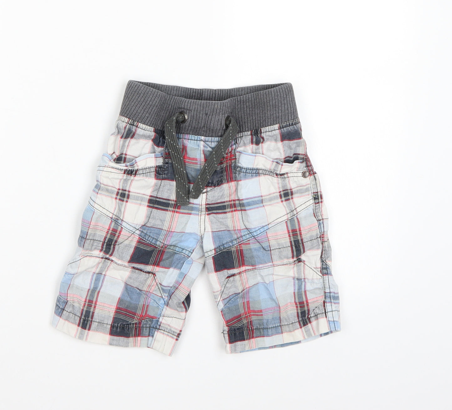 NEXT Boys Blue Check  Cargo Shorts Size 4 Years