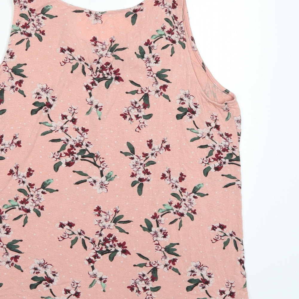 LASCANA Womens Pink Floral  Camisole Tank Size 18