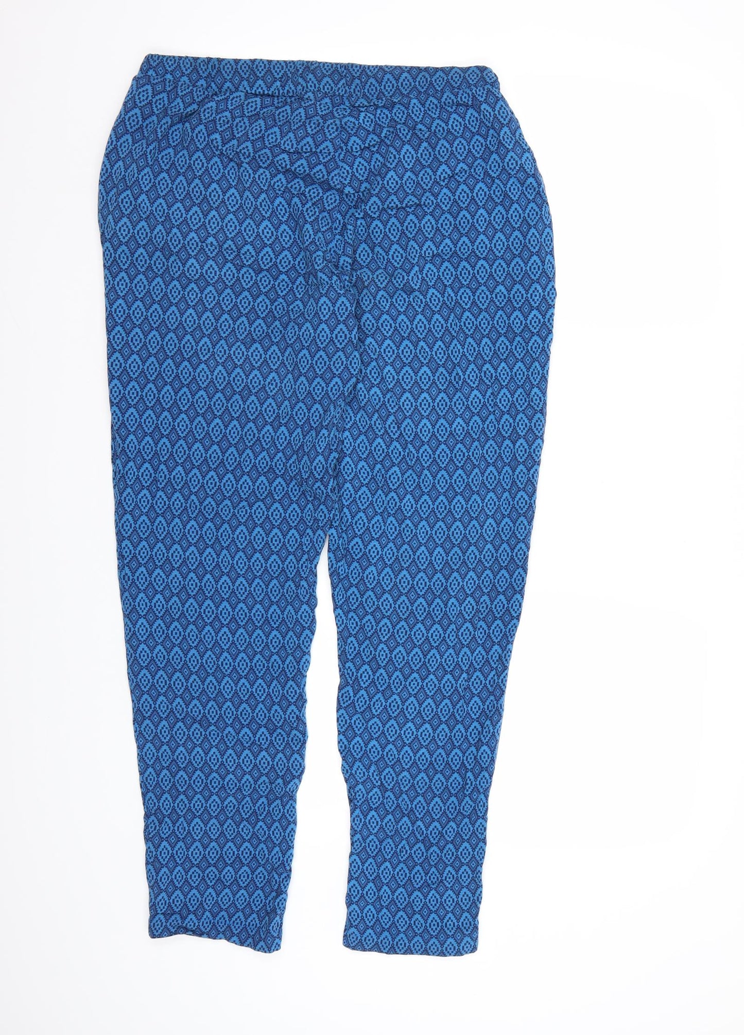 Avenue Womens Blue Geometric  Harem Trousers Size 16 L28 in
