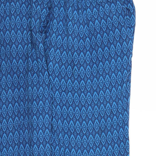 Avenue Womens Blue Geometric  Harem Trousers Size 16 L28 in