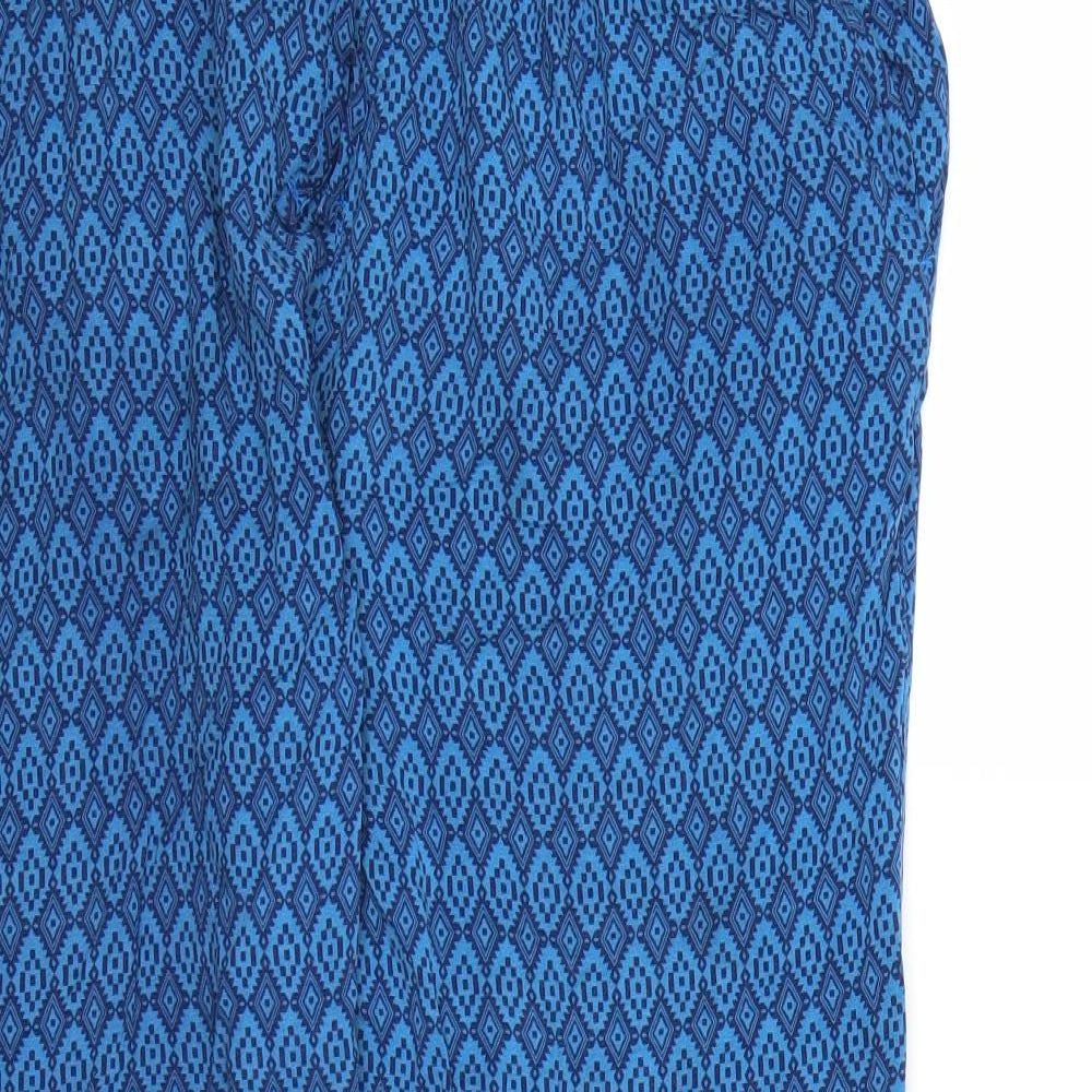 Avenue Womens Blue Geometric  Harem Trousers Size 16 L28 in