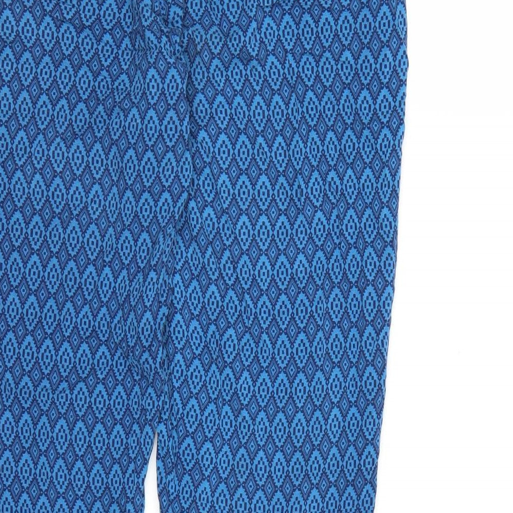 Avenue Womens Blue Geometric  Harem Trousers Size 16 L28 in
