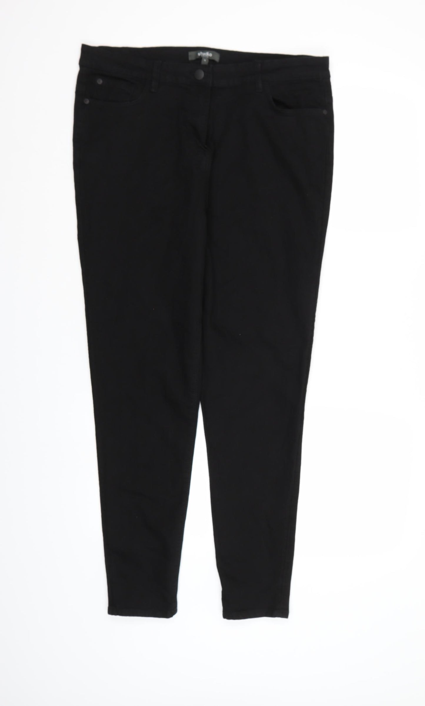 Studio Denim Womens Black  Denim Skinny Jeans Size 14 L27 in