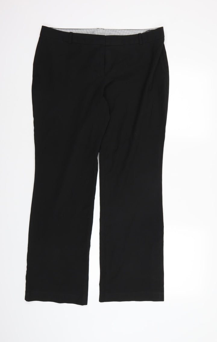 Marks and Spencer Womens Black  Rayon Dress Pants Trousers Size 14 L28 in