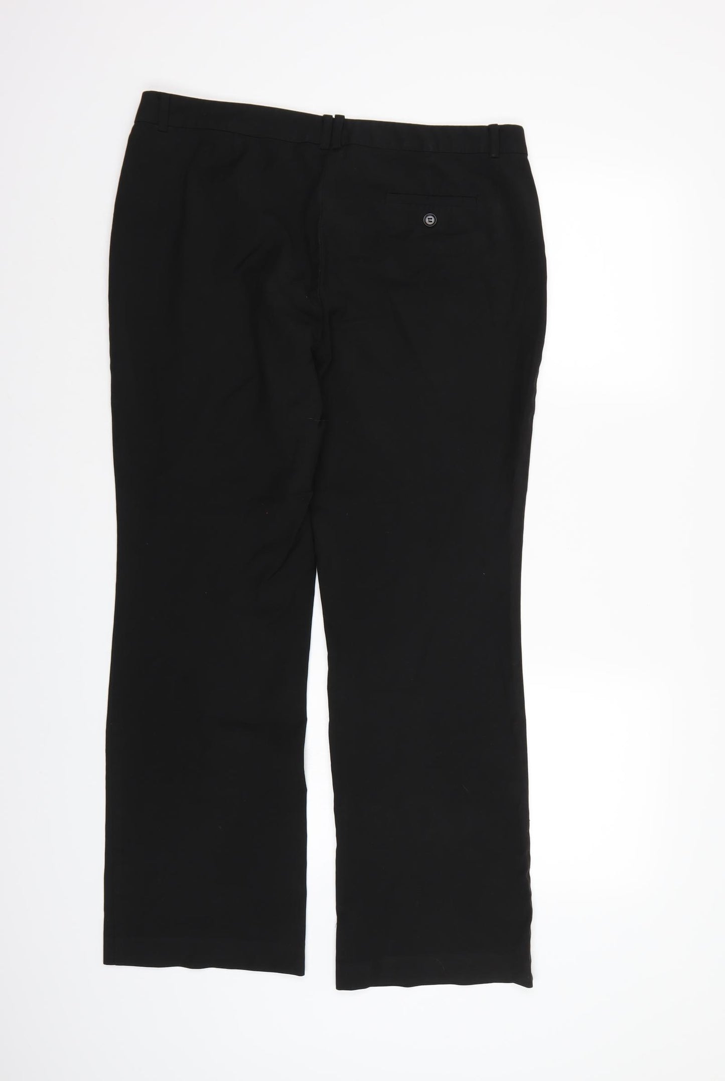 Marks and Spencer Womens Black  Rayon Dress Pants Trousers Size 14 L28 in