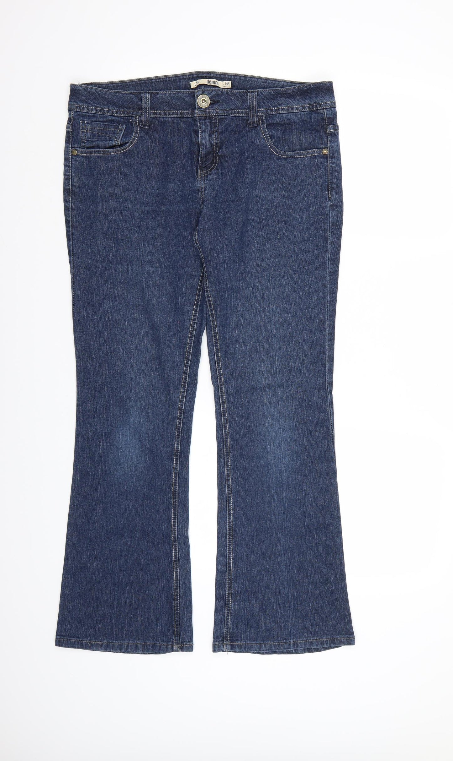 dp Denim Womens Blue  Denim Flared Jeans Size 14 L29 in