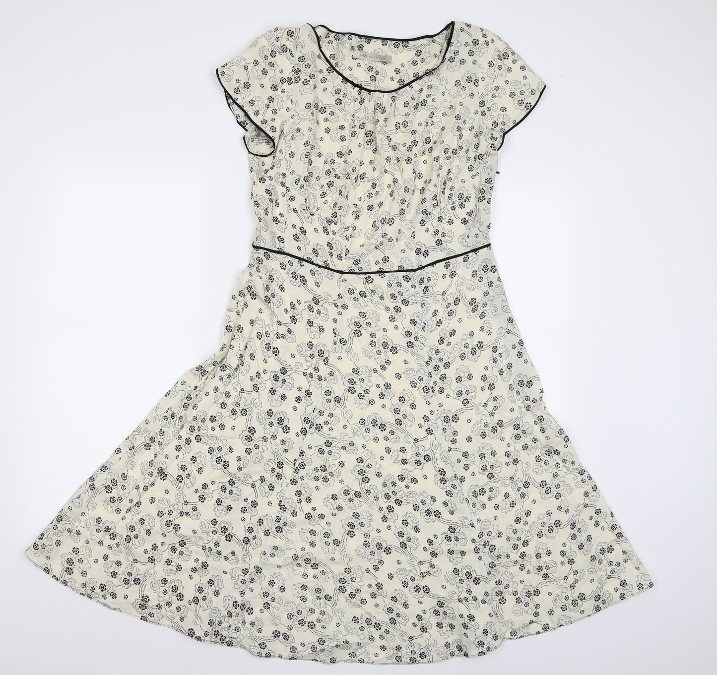 Marks and Spencer Womens Beige Floral  Trapeze & Swing  Size 12