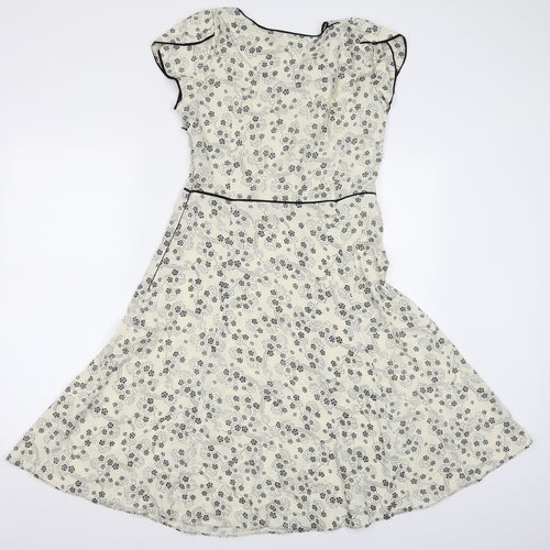Marks and Spencer Womens Beige Floral  Trapeze & Swing  Size 12