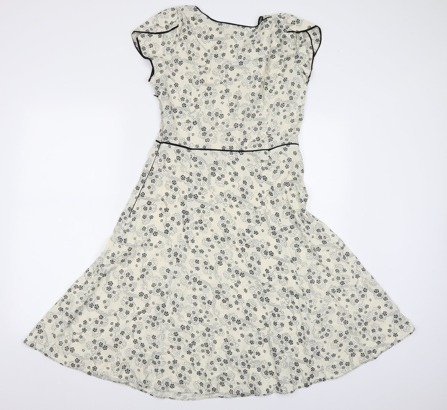 Marks and Spencer Womens Beige Floral  Trapeze & Swing  Size 12