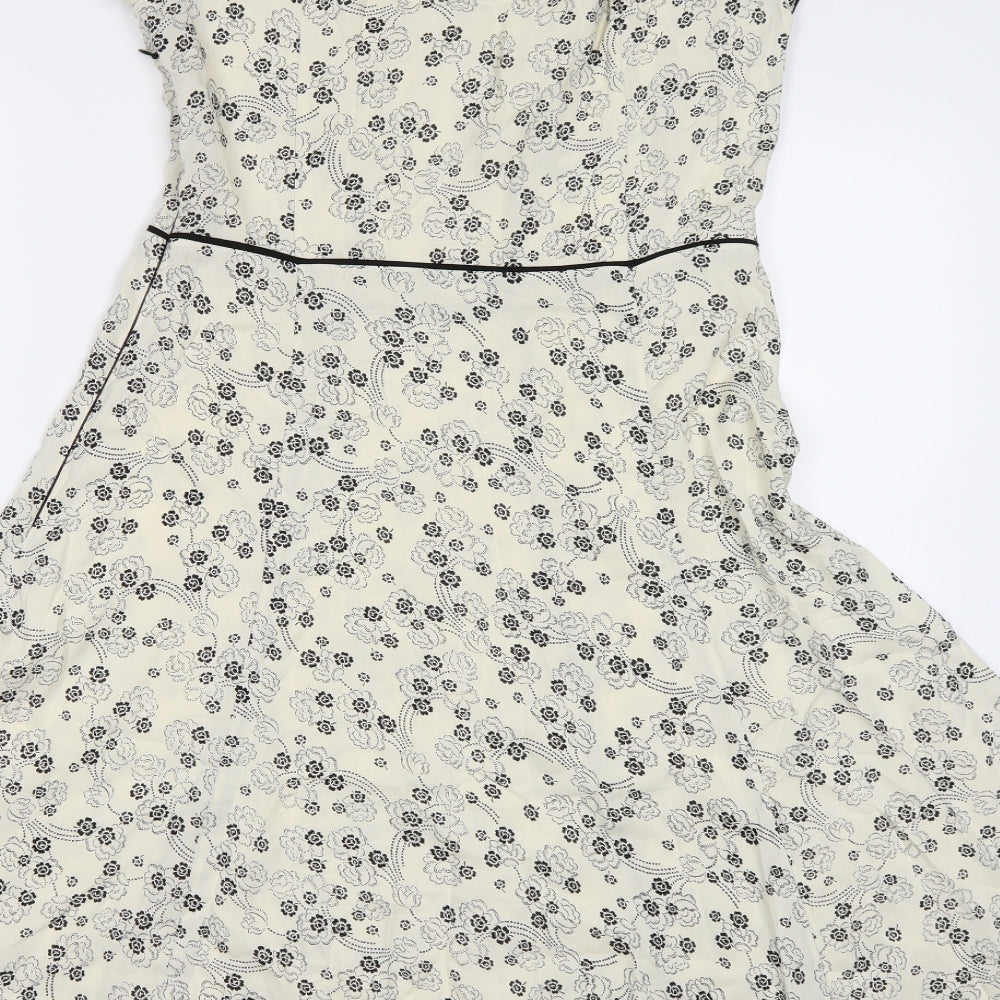 Marks and Spencer Womens Beige Floral  Trapeze & Swing  Size 12