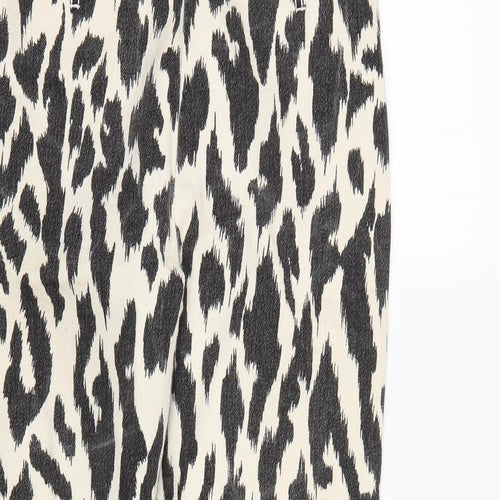 Preworn Womens White Animal Print Denim Skinny Jeans Size 14 L27 in