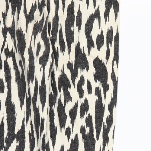 Preworn Womens White Animal Print Denim Skinny Jeans Size 14 L27 in