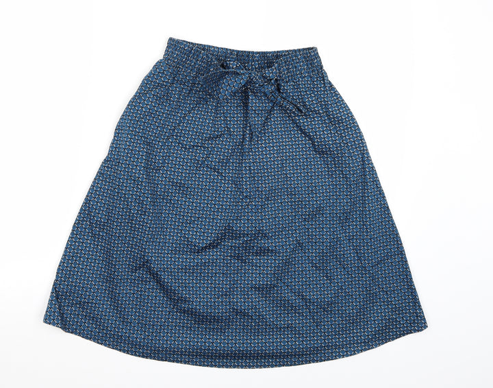H&M Womens Blue Geometric A-Line Skirt Size 6