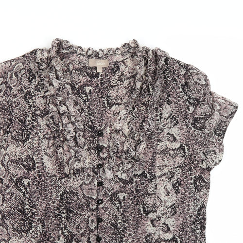 Soon Womens Multicoloured Animal Print Chiffon Basic Blouse Size 16
