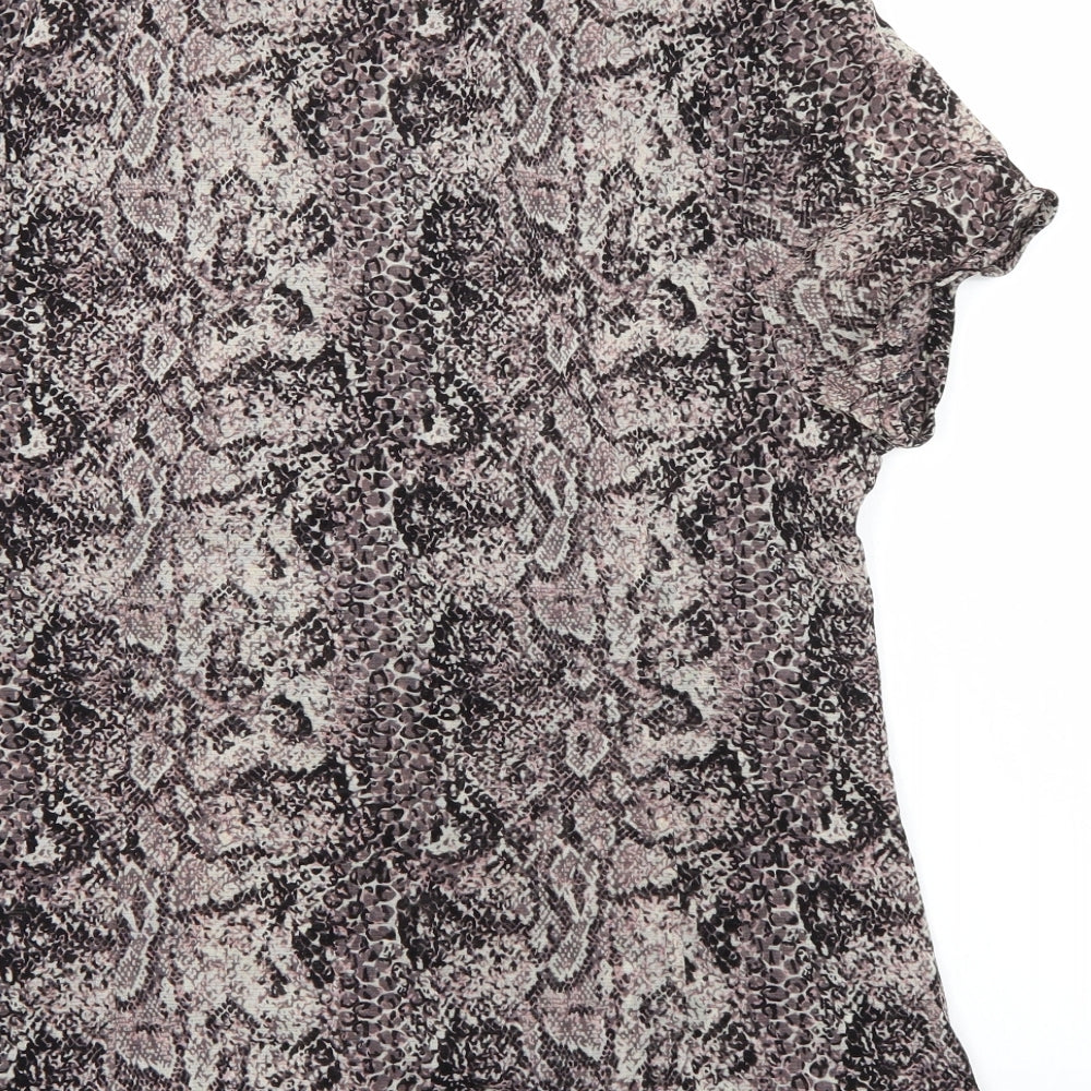 Soon Womens Multicoloured Animal Print Chiffon Basic Blouse Size 16