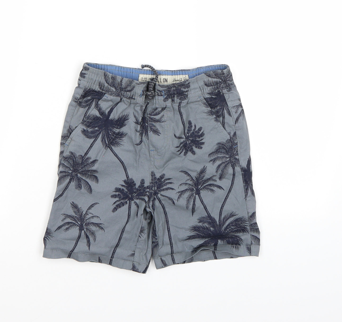 Denim co. Boys Grey Floral  Chino Shorts Size 5-6 Years