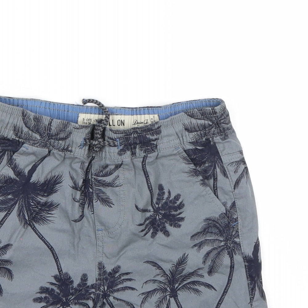 Denim co. Boys Grey Floral  Chino Shorts Size 5-6 Years