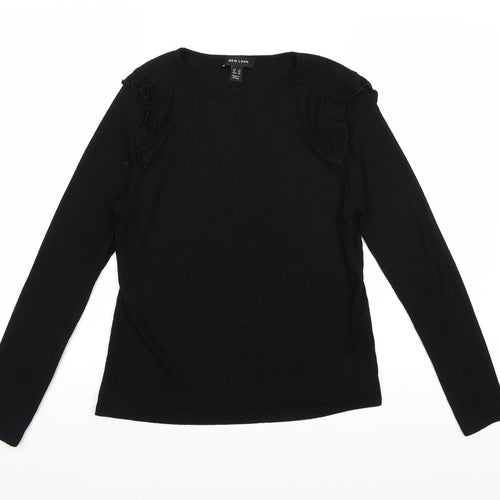 New Look Womens Black  Knit Pullover Jumper Size 14