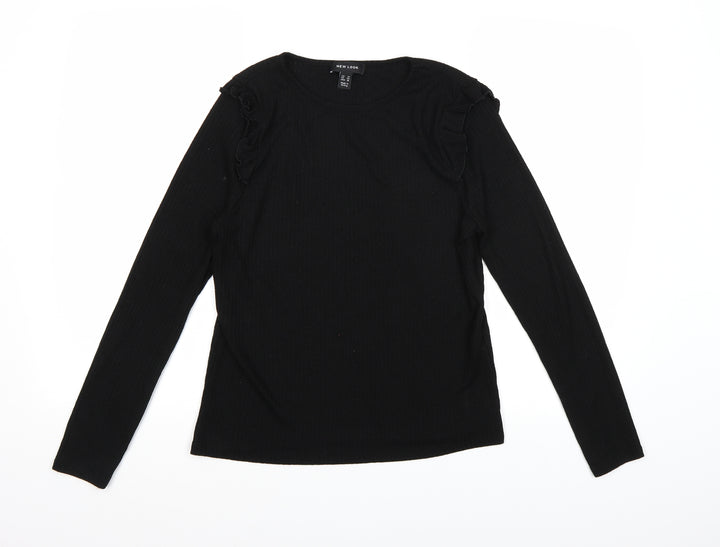 New Look Womens Black  Knit Pullover Jumper Size 14