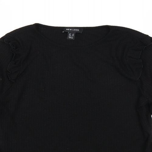 New Look Womens Black  Knit Pullover Jumper Size 14