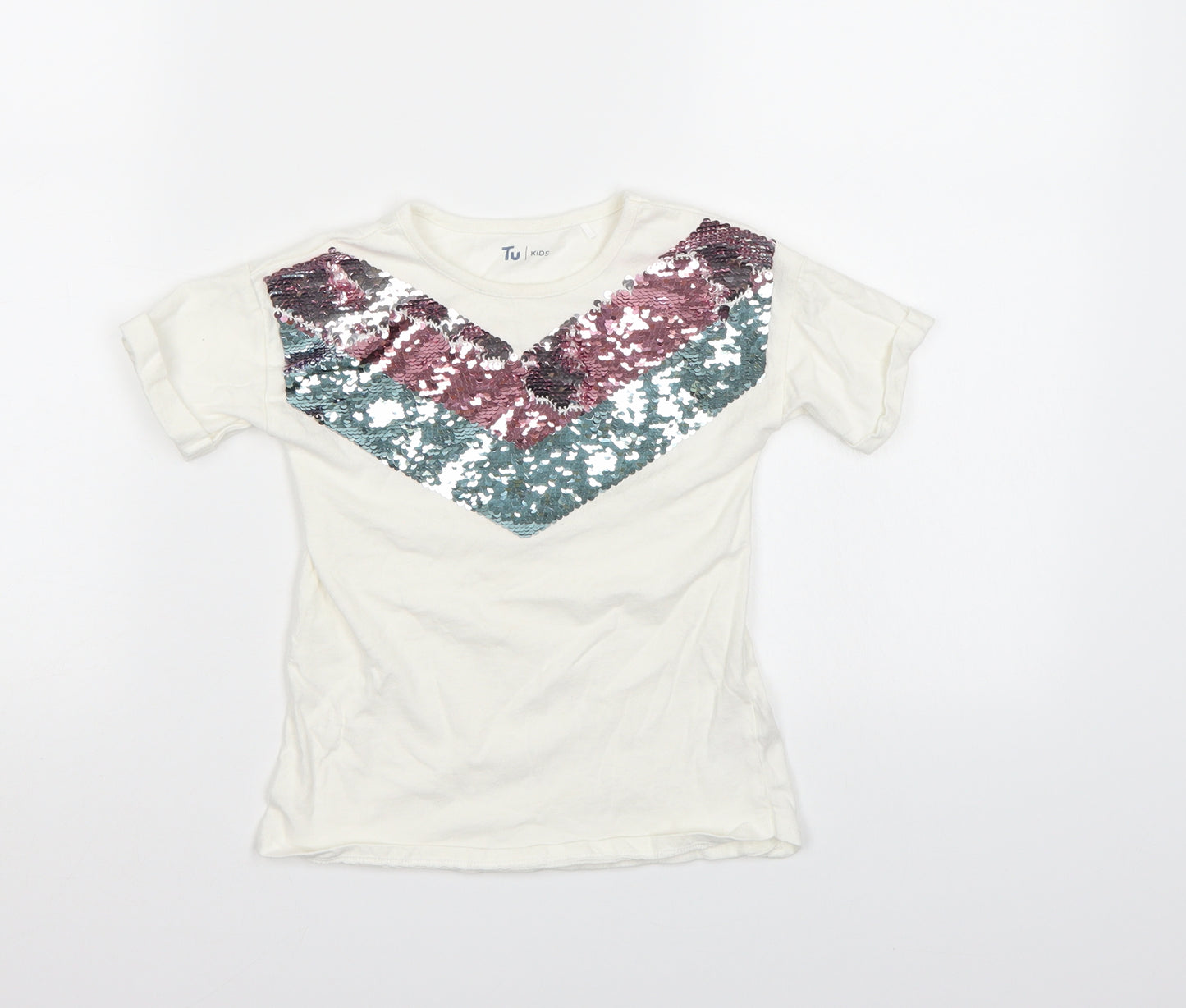 TU Girls White   Basic T-Shirt Size 3 Years