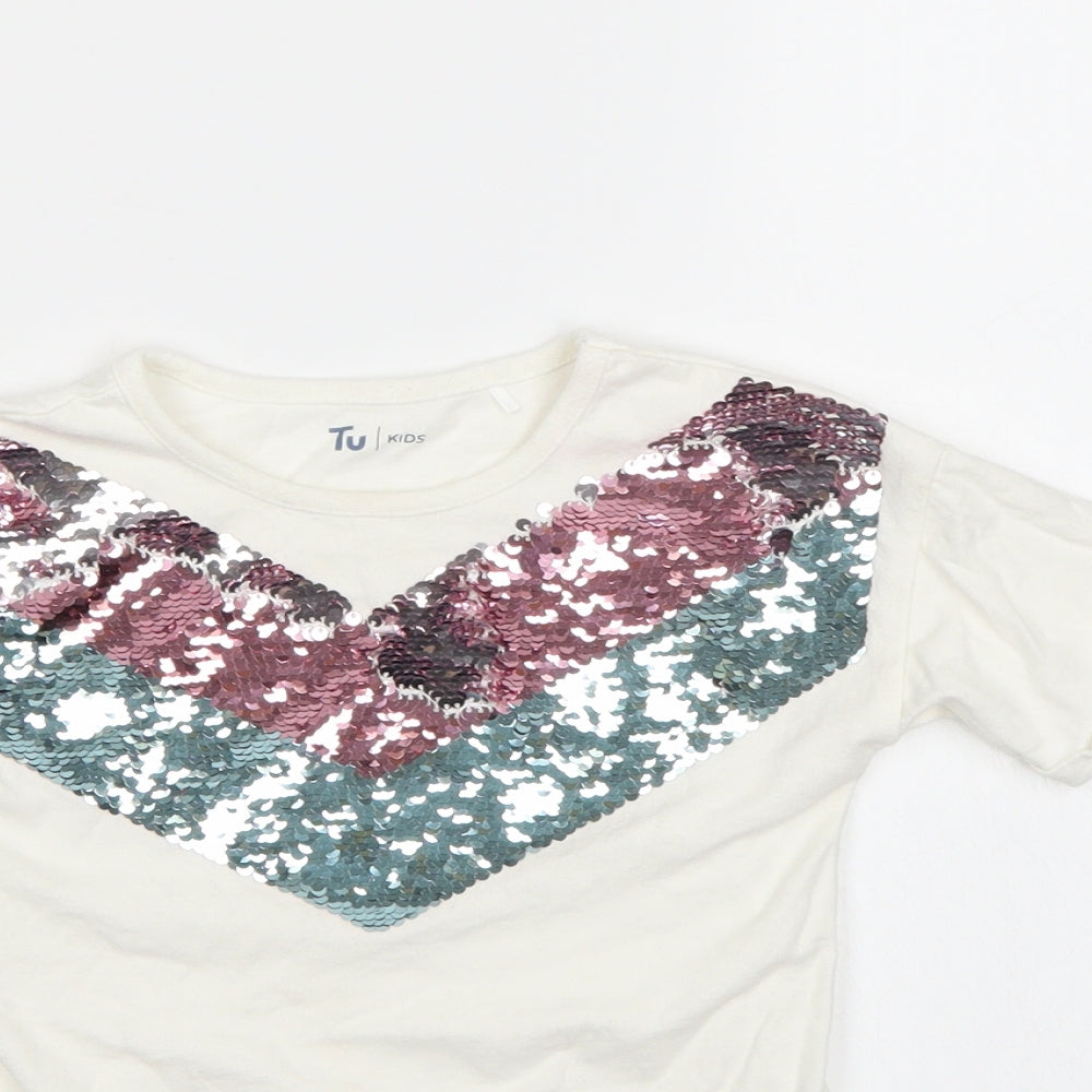 TU Girls White   Basic T-Shirt Size 3 Years