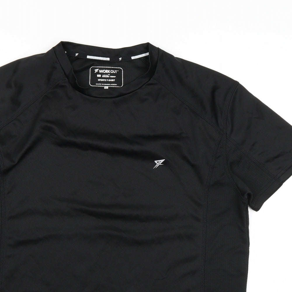 WORKOUT Mens Black   Basic T-Shirt Size XL