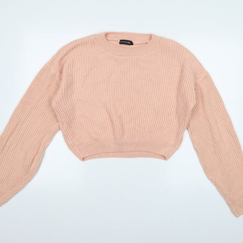 PRETTYLITTLETHING Womens Pink  Knit Pullover Jumper Size M