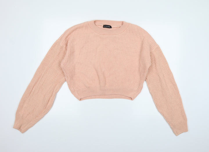 PRETTYLITTLETHING Womens Pink  Knit Pullover Jumper Size M