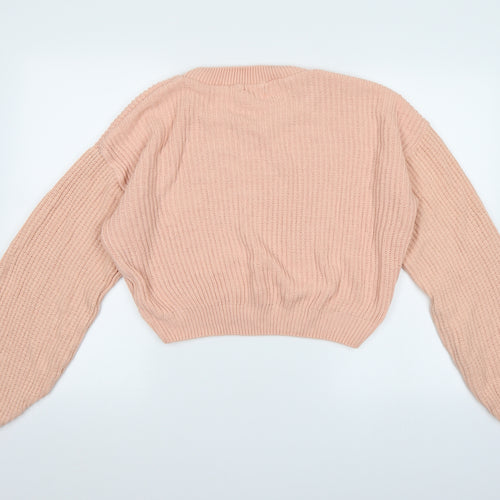 PRETTYLITTLETHING Womens Pink  Knit Pullover Jumper Size M