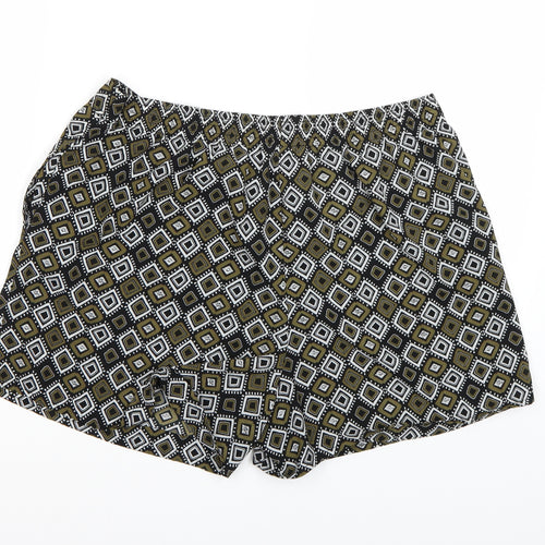 Papaya Womens Black Geometric  Paperbag Shorts Size 16