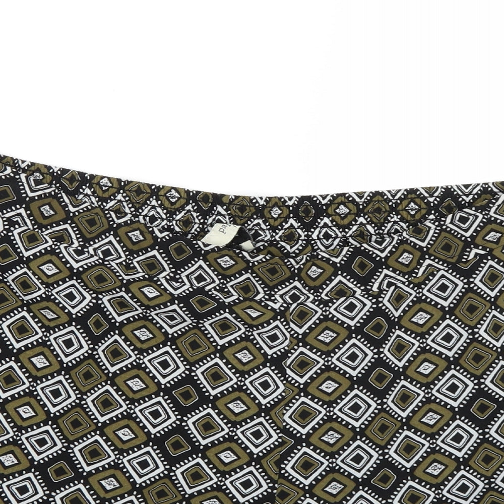 Papaya Womens Black Geometric  Paperbag Shorts Size 16