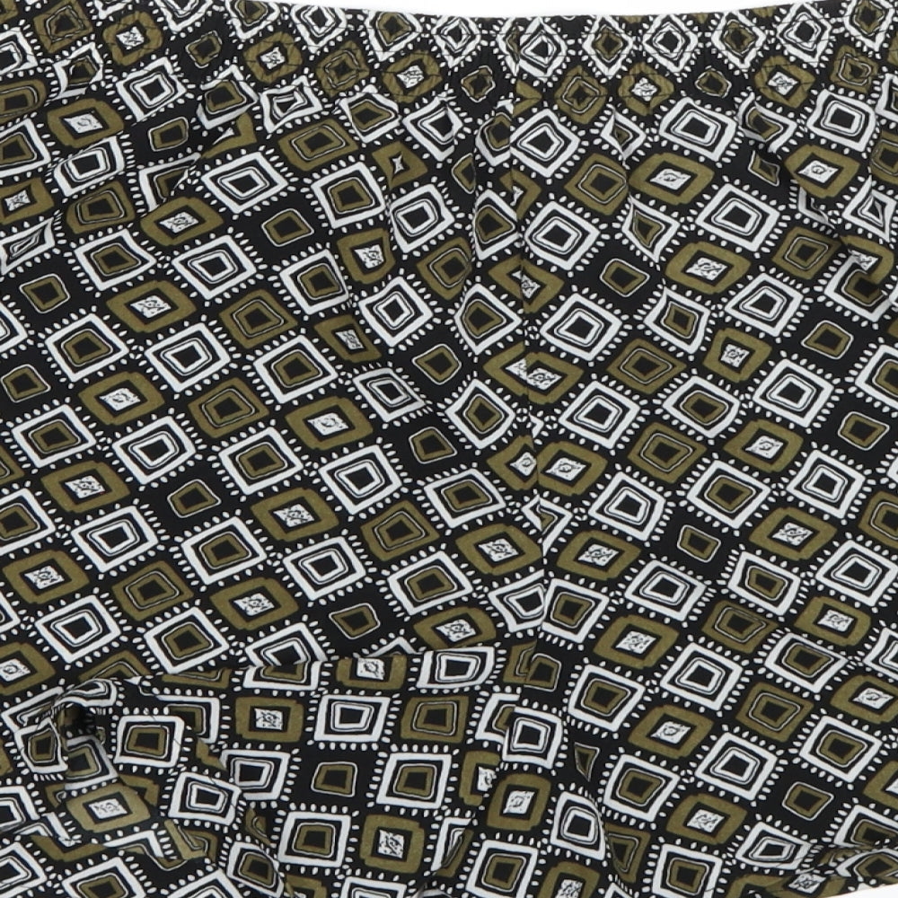 Papaya Womens Black Geometric  Paperbag Shorts Size 16