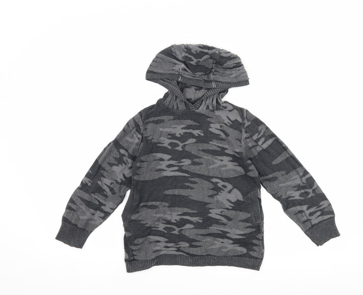 NEXT Boys Grey Camouflage  Pullover Hoodie Size 6 Years