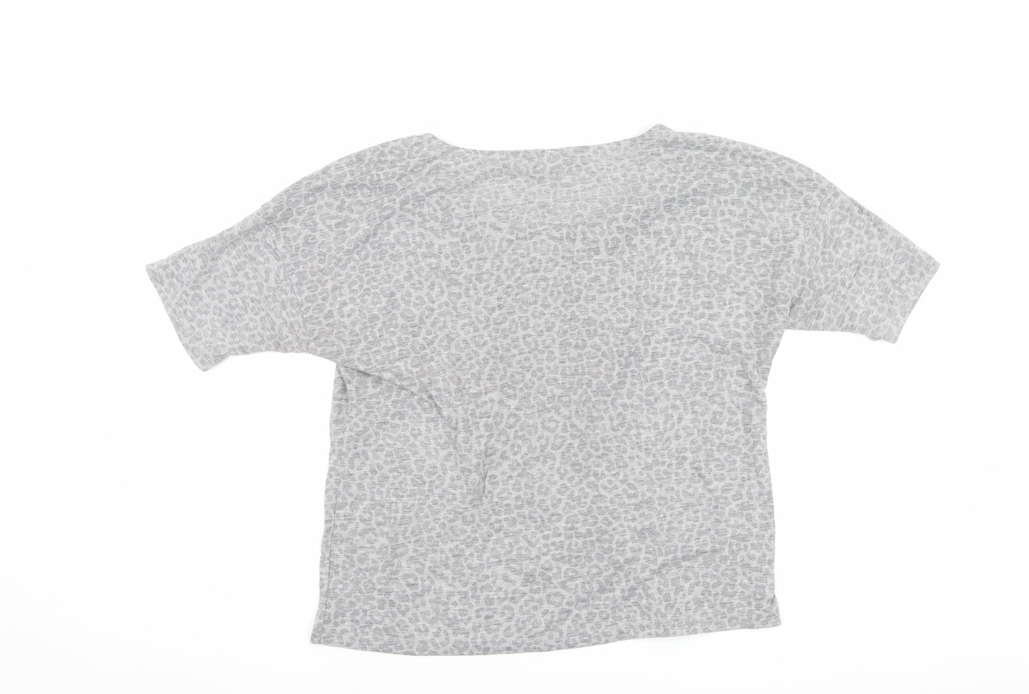 George Womens Grey Animal Print  Basic T-Shirt Size 10