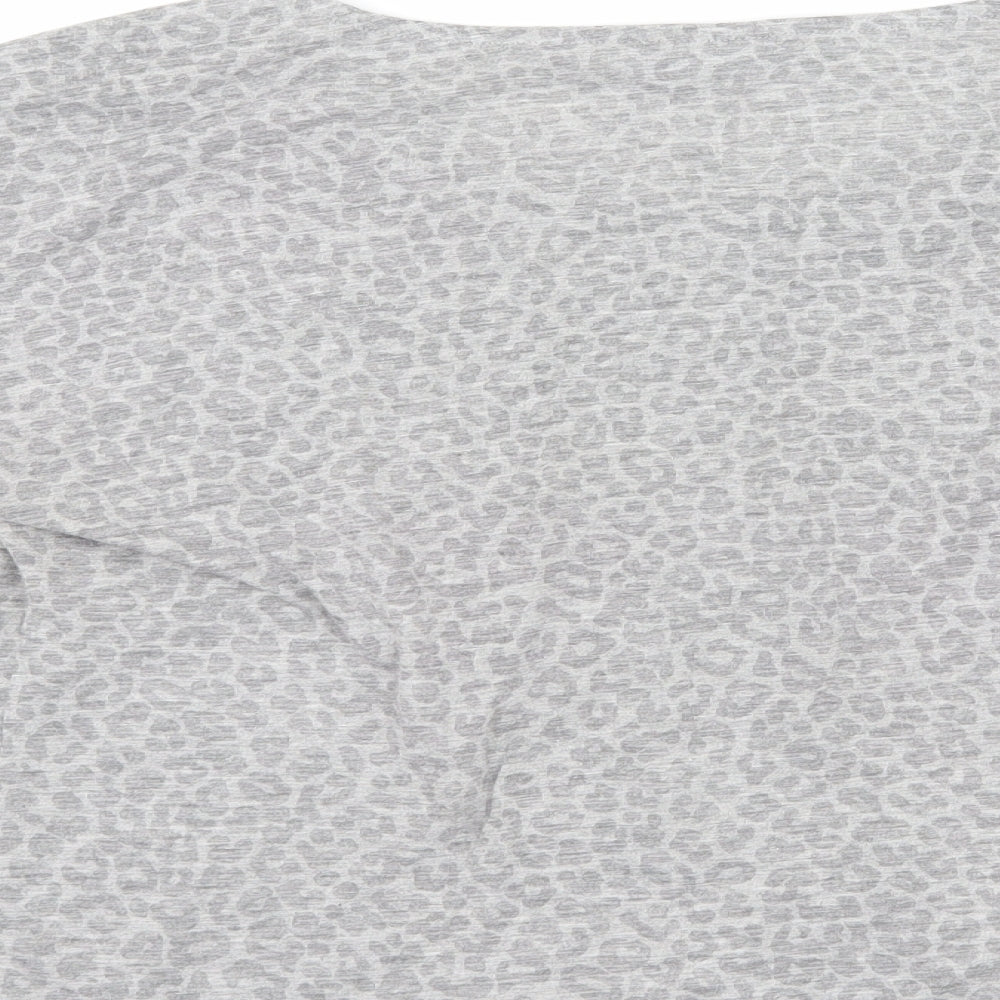 George Womens Grey Animal Print  Basic T-Shirt Size 10