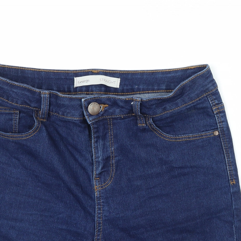 George Womens Blue  Denim Bermuda Shorts Size 12