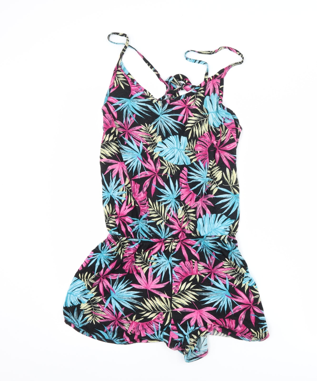 Matalan Womens Blue Floral  Playsuit One-Piece Size 10