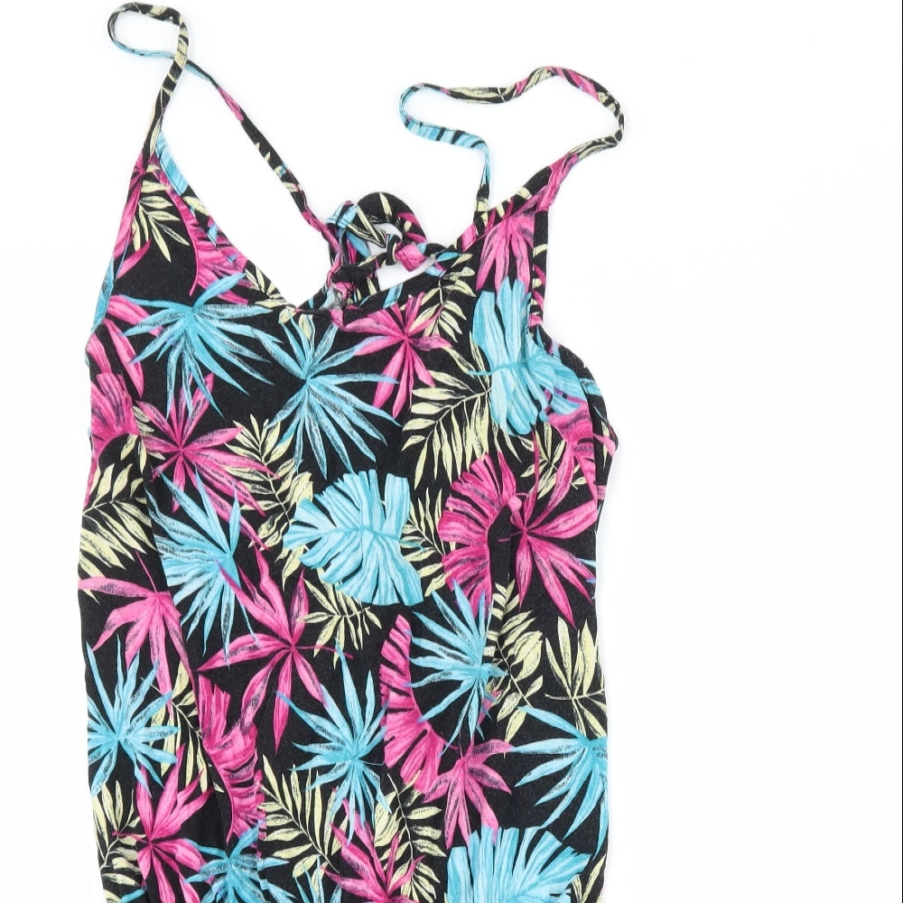 Matalan Womens Blue Floral  Playsuit One-Piece Size 10