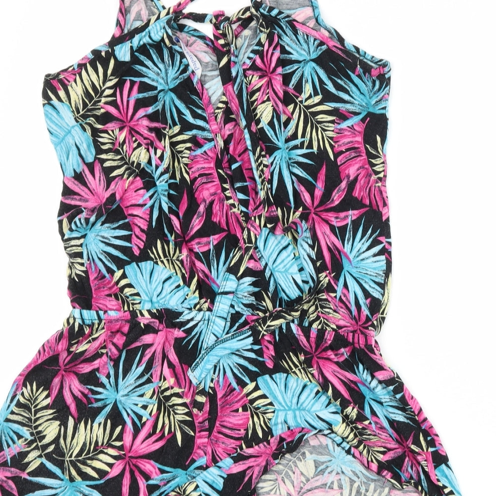 Matalan Womens Blue Floral  Playsuit One-Piece Size 10