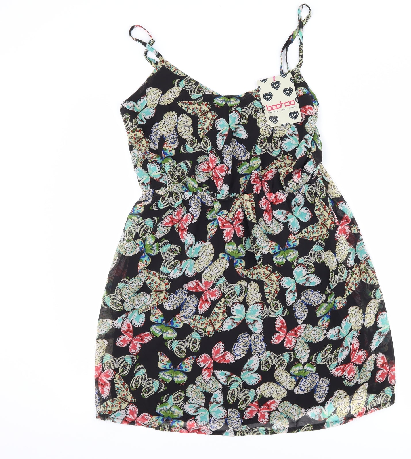 Boohoo Womens Black   Shift  Size 12  - butteflies
