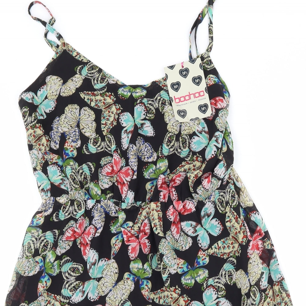 Boohoo Womens Black   Shift  Size 12  - butteflies
